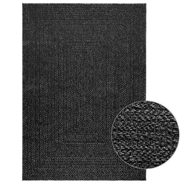 vidaXL Rug ZIZUR Anthracite 120x170 cm Jute Look Indoor and Outdoor