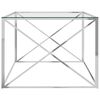 vidaXL Coffee Table Silver 120x60x45 cm Stainless Steel and Glass