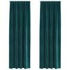 vidaXL Blackout Curtains 2 pcs Dark Green 140 x 225 cm Velvet
