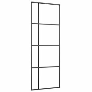 vidaXL Sliding Door Frosted ESG Glass and Aluminium 76x205 cm Black