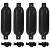 vidaXL Boat bumpers Black 51 x 14 cm PVC