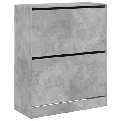 vidaXL Shoe Cabinet Concrete Grey 80x34x96.5 cm Engineered Wood