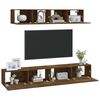 vidaXL 4 Piece TV Cabinet Set Smoked Oak Engineered Wood