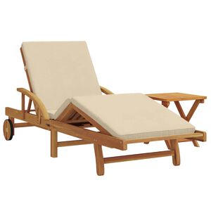 vidaXL Sun Lounger 2 pcs Solid Acacia Wood Beige