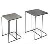 Rousseau 2 Piece Side Table Set Ospera Metal Black and Grey
