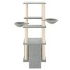 vidaXL Cat Tree with Sisal Scratching Posts Light Grey 133 cm