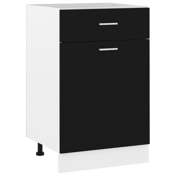 vidaXL Drawer Bottom Cabinet Lyon Black 50x46x81.5 cm Engineered Wood