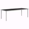 vidaXL Garden Table Black 220x90x74.5 cm Steel