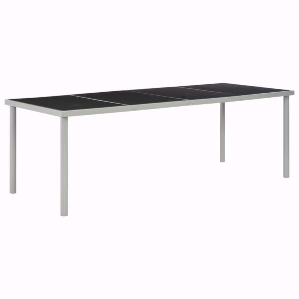 vidaXL Garden Table Black 220x90x74.5 cm Steel