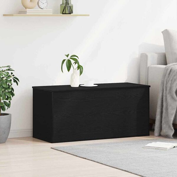 vidaXL Storage Box Black oak 100 x 42 x 46 cm Engineered Wood
