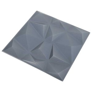 vidaXL Wall Panels 12 pcs 50 x 50 cm Origami Grey XPS Foam