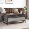 vidaXL Coffee Table Grey Sonoma 100x50x45 cm Engineered Wood and Metal