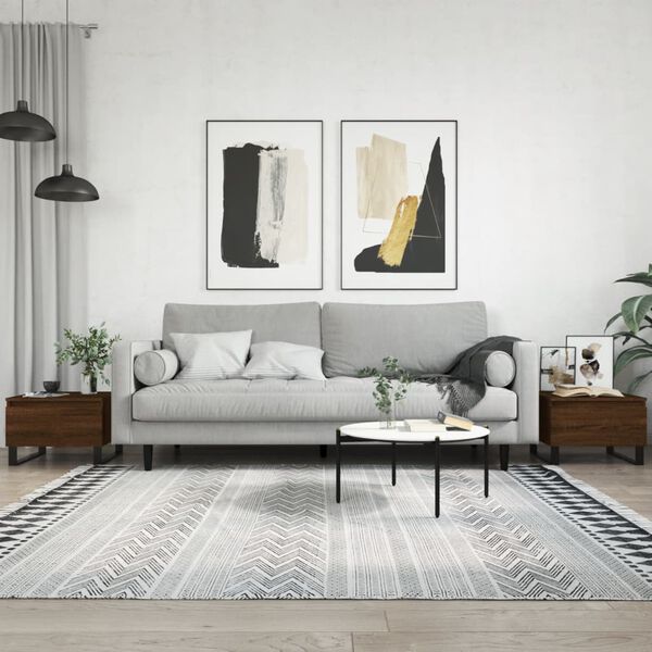 vidaXL Coffee Tables 2 pcs Brown Oak 50x46x35 cm Engineered Wood