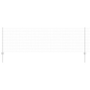 vidaXL Euro Fence with Post 25 x 0.8 m Galvanised Steel Silver Mesh