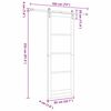 vidaXL Sliding Door White and Black 83 x 232 cm Solid Pine Wood