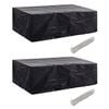 vidaXL Garden Furniture Cover | Set of 2 | Black | Polyethylene | Large