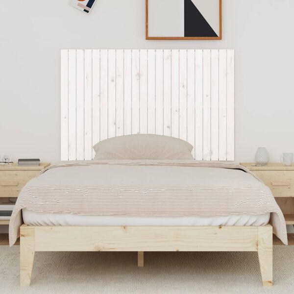 vidaXL Wall Headboard White 140x3x90 cm Solid Wood Pine