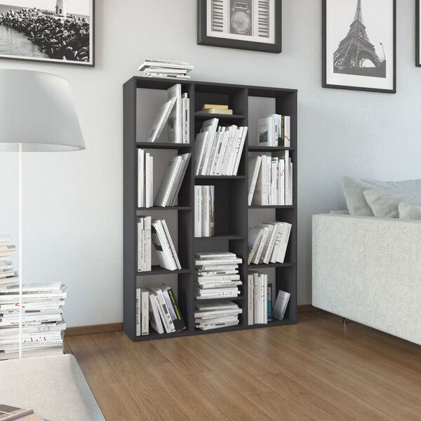 vidaXL Room Divider/Book Cabinet Grey 100x24x140 cm Engineered Wood
