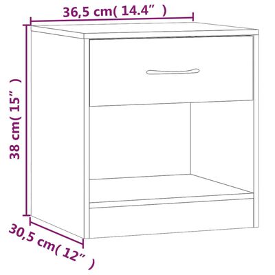 vidaXL Bedside Cabinets 2 pcs with Drawer High Gloss White