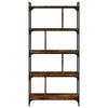 vidaXL Bookcase 5-Tier Smoked Oak 76x32x158 cm Engineered Wood
