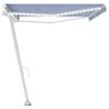 vidaXL Manual Retractable Awning with LED 500x300 cm Blue and White