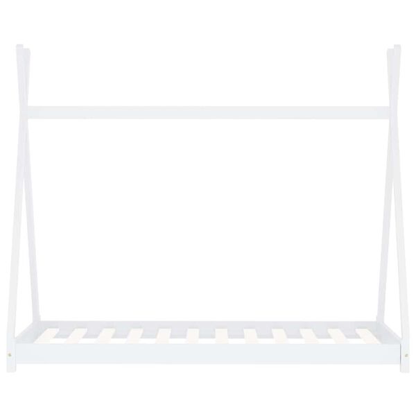vidaXL Kids Bed Frame White Solid Pine Wood 70x140 cm