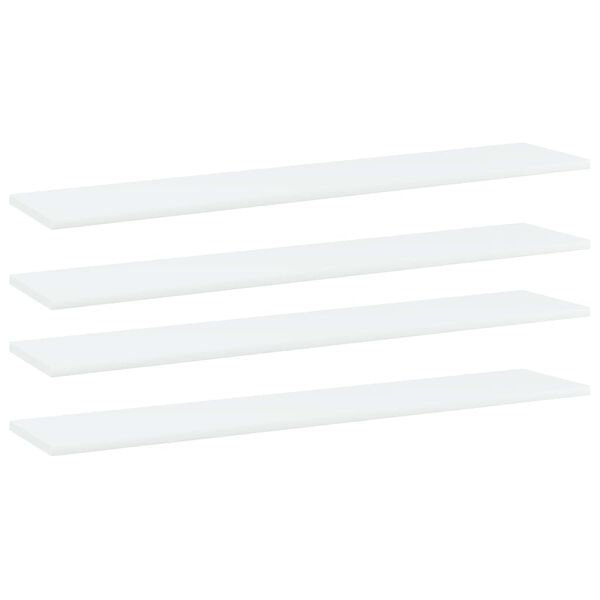 vidaXL Bookshelf Boards 4 pcs White 100x20x1.5 cm Engineered Wood