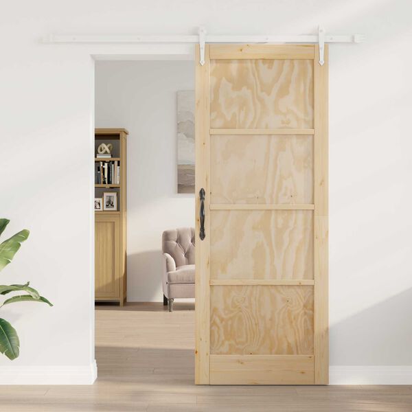 vidaXL Sliding Door ORKDAL Brown 83 x 211 cm Solid Pine Wood