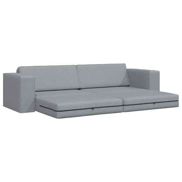 vidaXL Sofa Bed Light Grey 245 x 78 x 77 cm Velvet