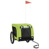 vidaXL Pet Bike Trailer Green and Black Oxford Fabric and Iron