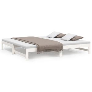 vidaXL Day Bed | White | Solid pine wood | 2x | Expandable | Day Bed