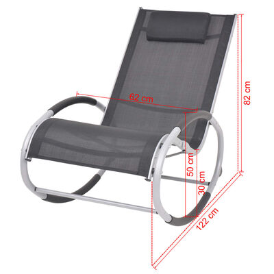vidaXL Outdoor Rocking Chair Aluminium and Textilene