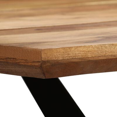 vidaXL Dining Table Solid Acacia Wood and Steel 180x90x76 cm