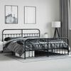 vidaXL Metal Bed Frame without Mattress with Footboard Black 200x200cm