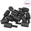 vidaXL Standoff Screw 12 pcs Black M4 Rubber and Steel