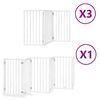 vidaXL Dog Gate with Door Foldable 15 Panels White 750 cm Poplar Wood