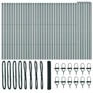 vidaXL Fence Post Green 100 x 1.4 m (25 mm mesh) Steel and PVC
