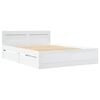 vidaXL Bed Frame with Headboard without Mattress White 135x190 cm Double
