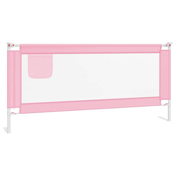 vidaXL Toddler Safety Bed Rail Pink 200x25 cm Fabric