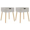 vidaXL Bedside Cabinet | Set of 2 | Concrete grey | Engineered wood | Small