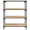 vidaXL Book Cabinet Sonoma Oak 80x33x100 cm Engineered Wood and Steel