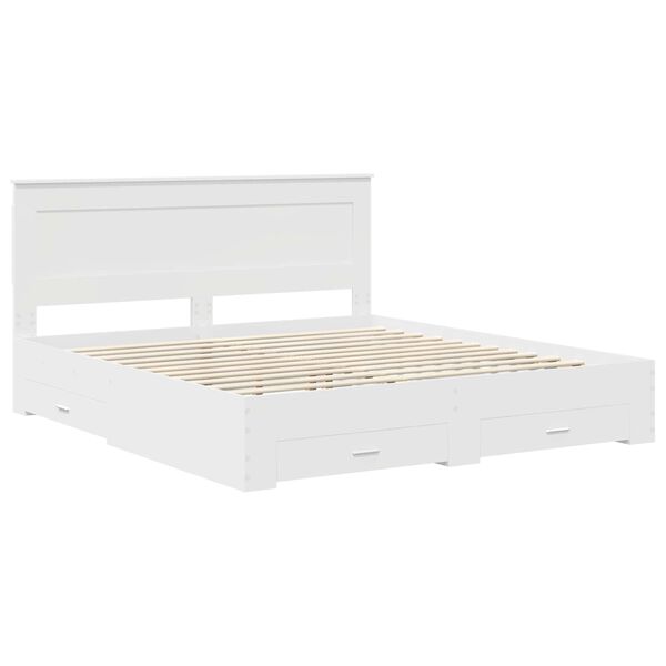 vidaXL Bed Frame with Drawer with Headboard Manual Engineered Wood