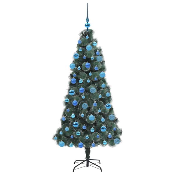 vidaXL Artificial Pre-lit Christmas Tree with Ball Set Green 180 cm