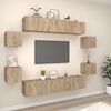 vidaXL 8 Piece TV Cabinet Set Sonoma Oak Engineered Wood