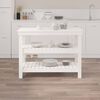 vidaXL Work Bench White 110.5x50x80 cm Solid Wood Pine
