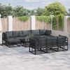vidaXL Garden Sofa Set 10 pcs Black Aluminium