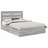 vidaXL Storage Bed Grey Sonoma 140 x 200 cm Engineered Wood