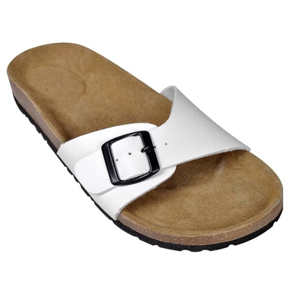 vidaXL Women's Bio Cork Sandal with 1 Buckle Strap White Size 36