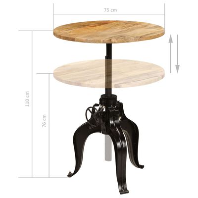 vidaXL Bar Table Solid Mango Wood 75x(76-110) cm