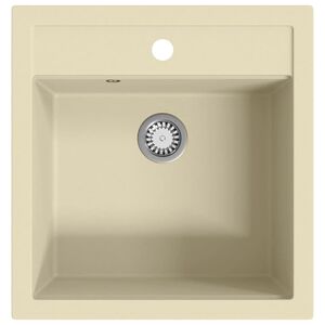 vidaXL Granite Kitchen Sink Single Basin Beige